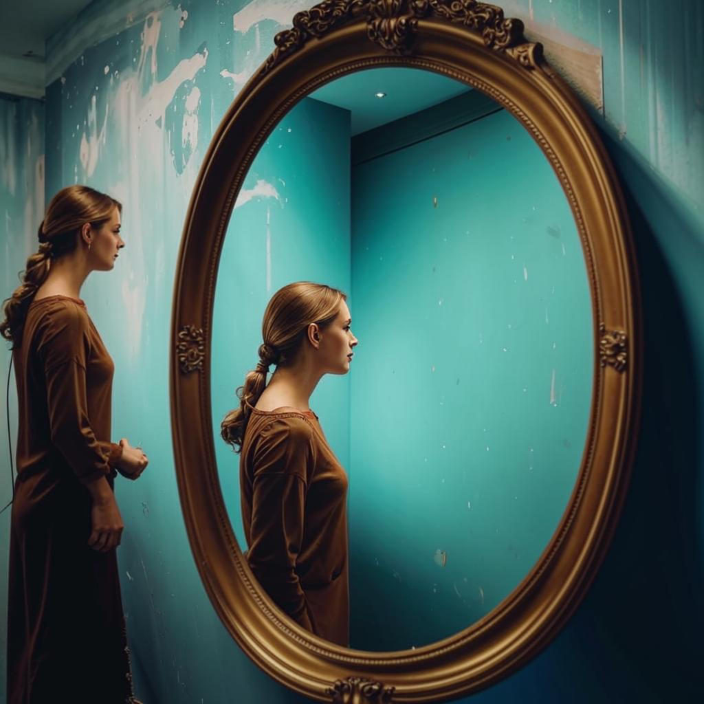 В отражении не видите себя?