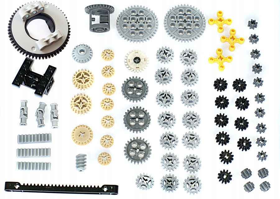 Пример деталей для зубчатых передач Лего