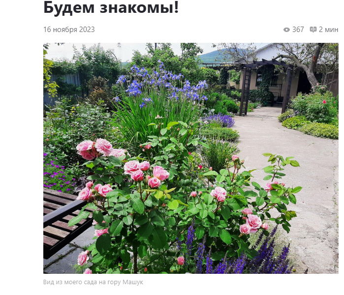 Скриншот начала поста-знакомства 