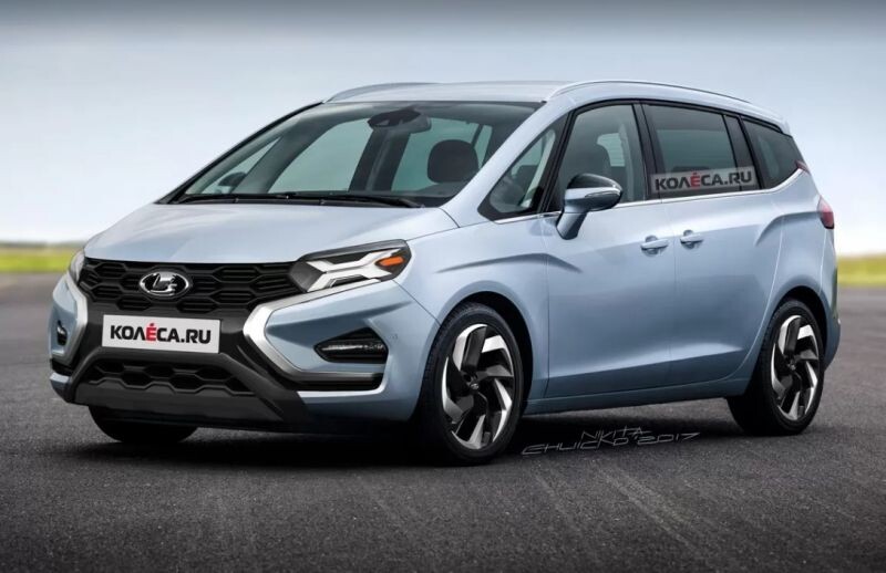 Ранее дизайнеры уже пытались изобразить возможный минивэн Lada. Это один из вариантов. Изображение: «Колеса.ru»  📷
