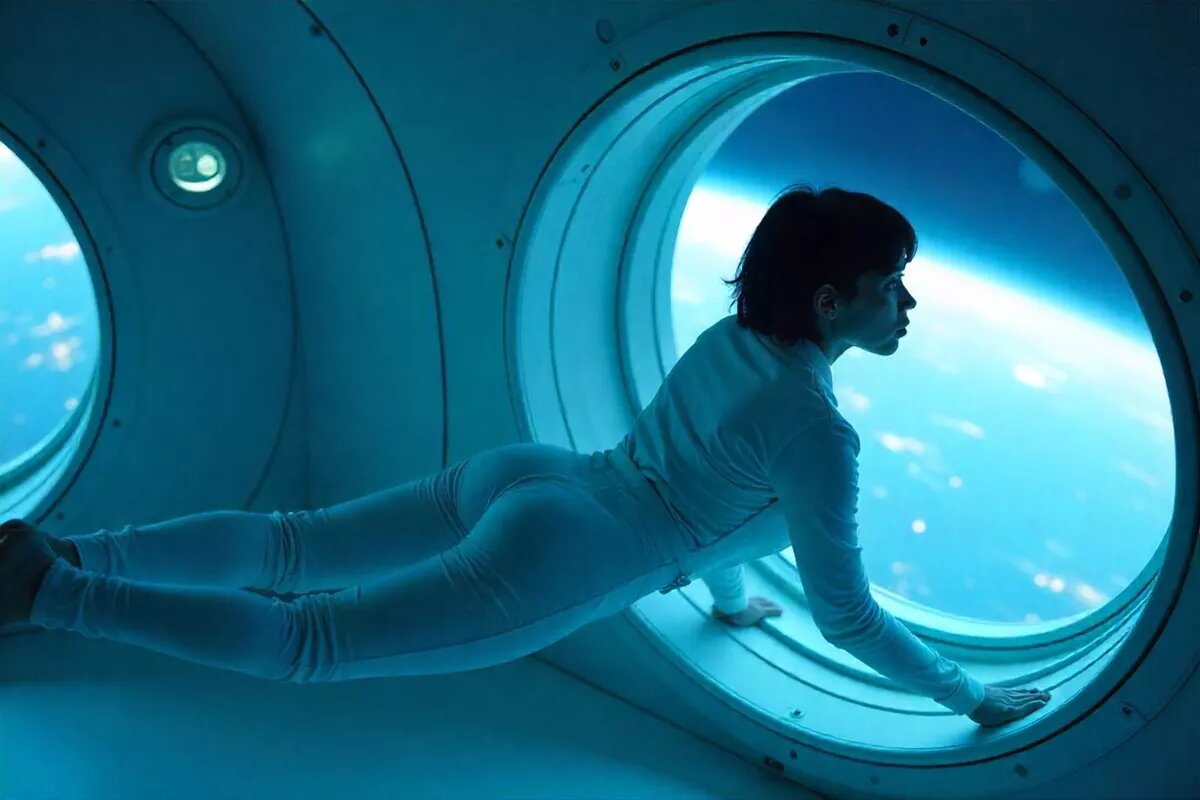 Искусственный интеллект предложил неожиданное решение проблемы лишнего веса – невесомость.
Фото: Нейросеть shedevrum.ai