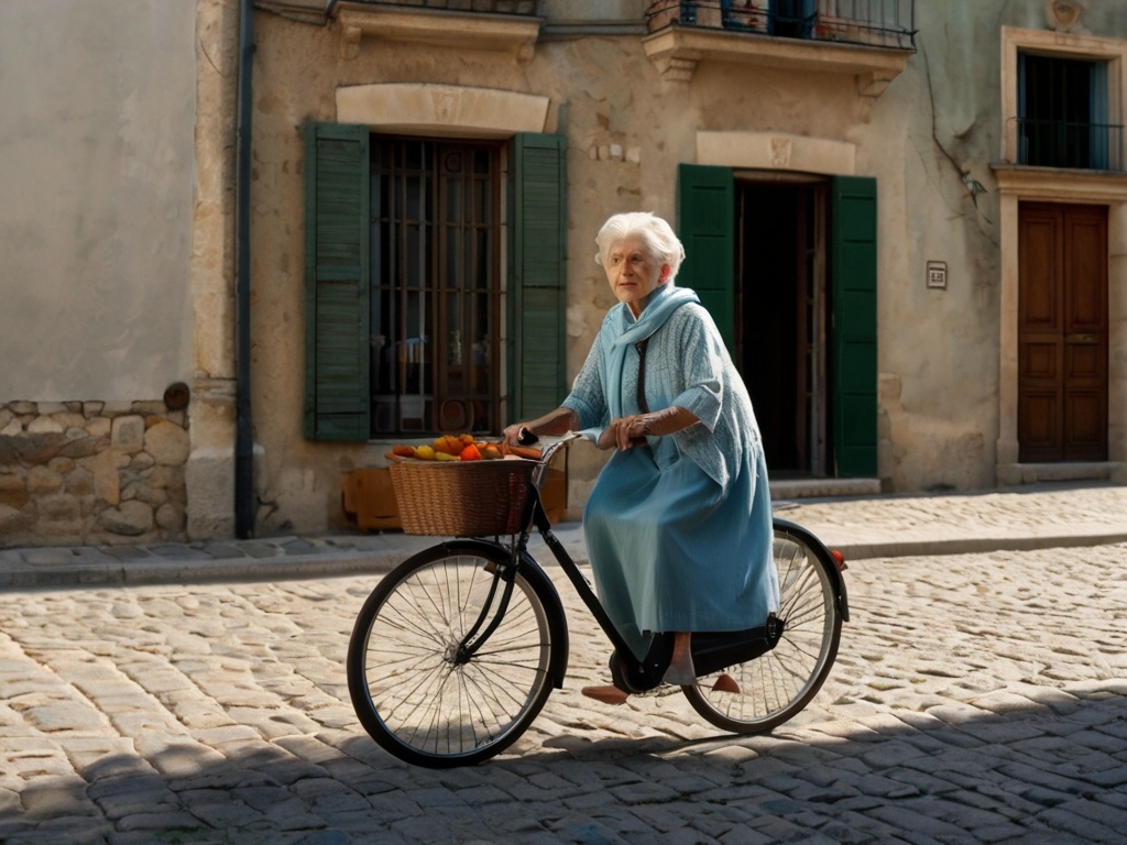 Жанна в 90 лет на прогулке.