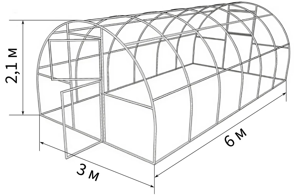 Размеры и схема стандартной теплицы