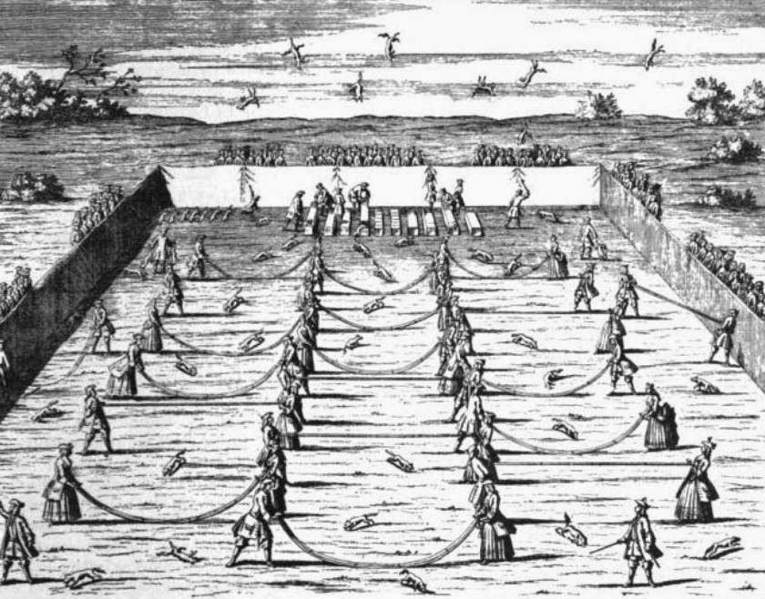 Бросание лисиц в XVIII веке.