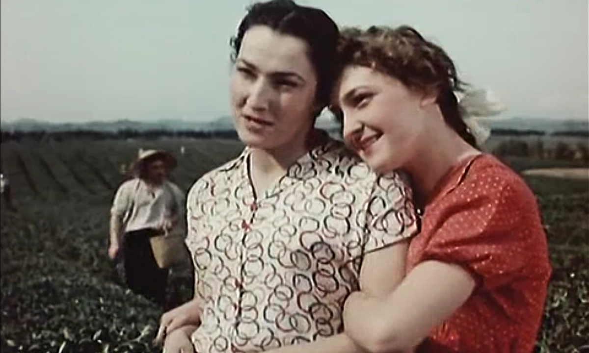 Кадр из фильма "Стрекоза". Слева - просто Маринэ Перадзе (Лиана Асатиани), справа - Стрекоза,(Лейла Абашидзе).