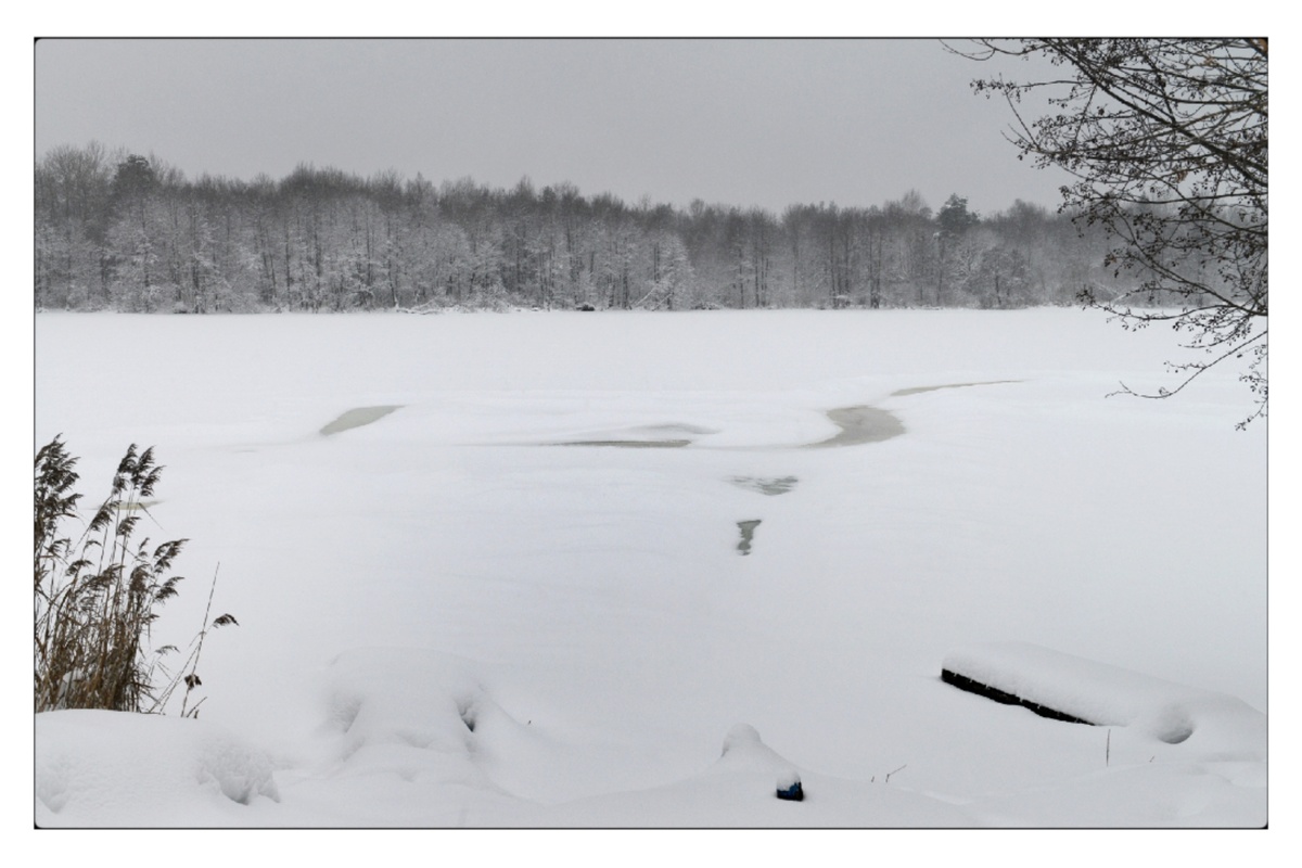 Зима на озере. Фото моего исполнения. 2016 год.
