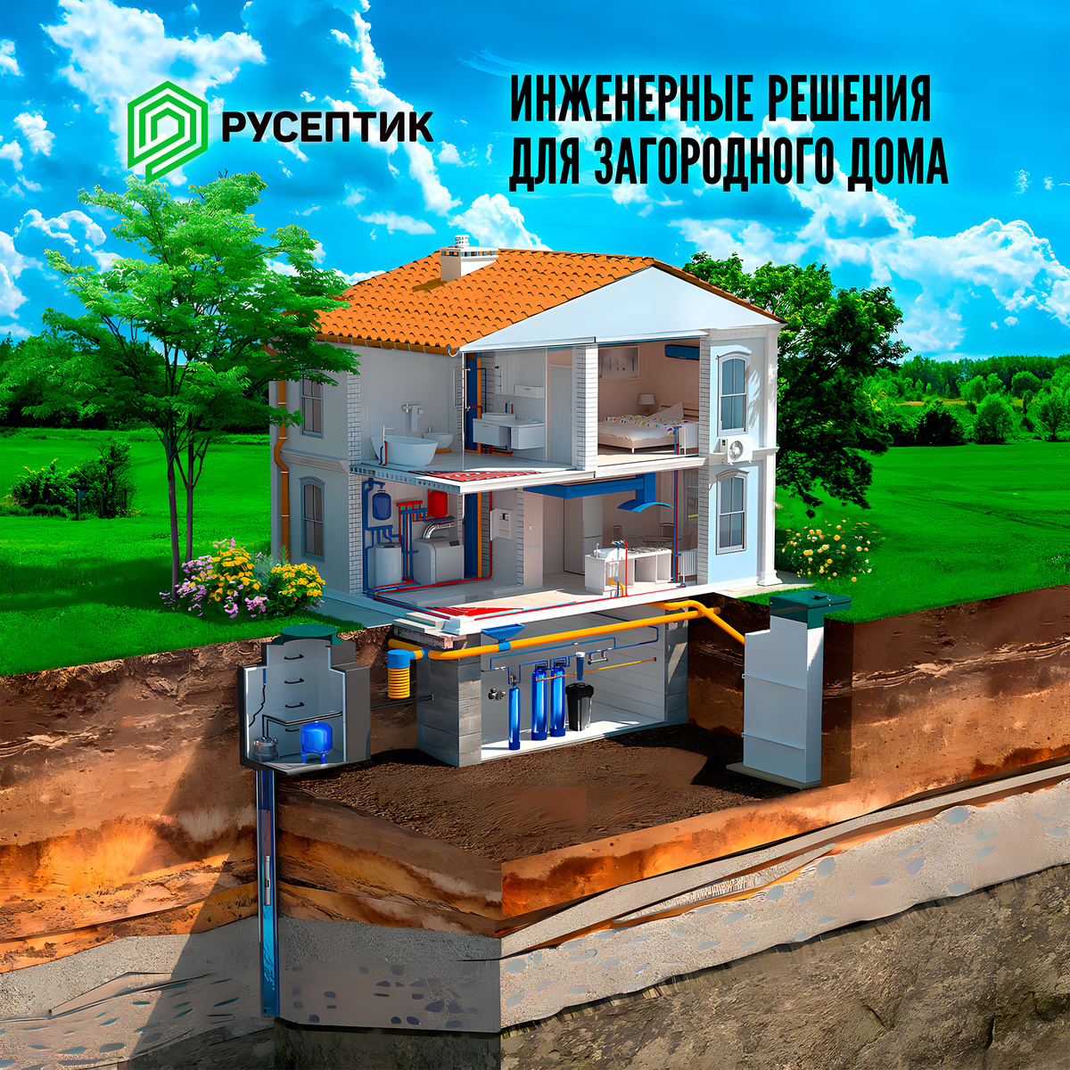 Схема инженерных коммуникаций частного дома