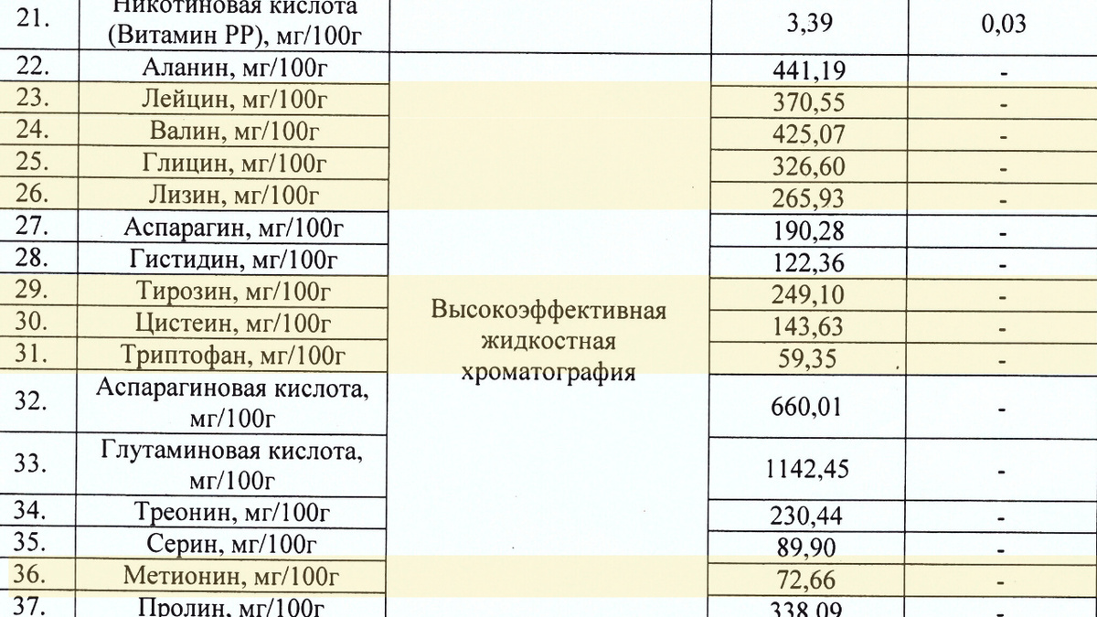 Протокол испытаний шоколада с ежовиком «Области разума»