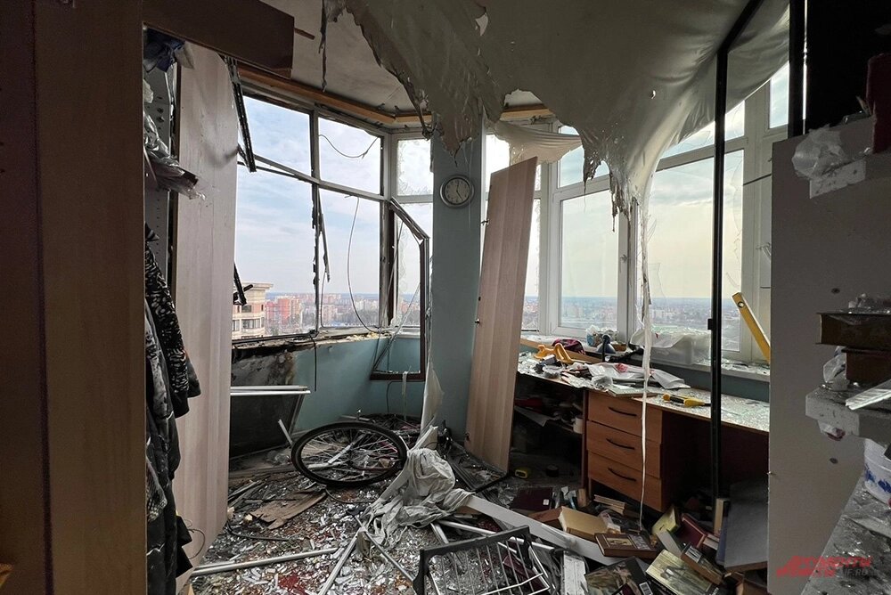    Квартира в Раменском после атаки БПЛА. Фото:  АиФ/ Виолетта Бурлакова