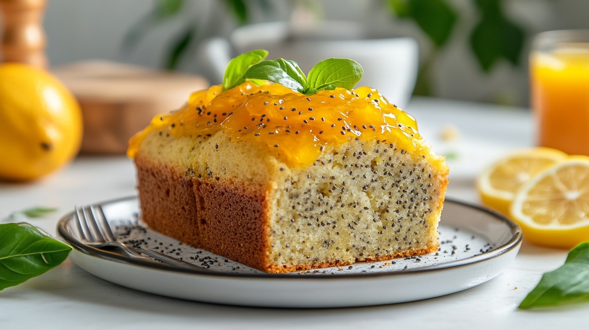 Лимонный кекс с чиа и манго-соусом