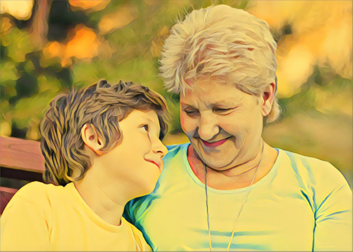 Толик с бабушкой