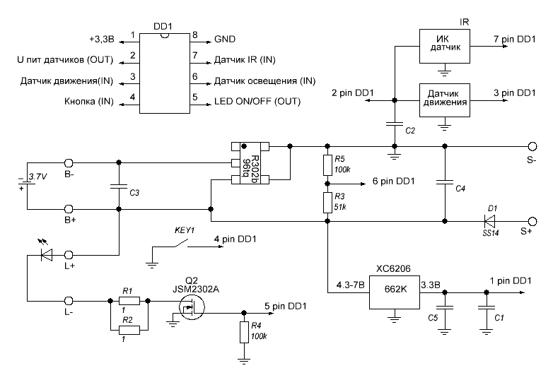 Схема светильника обыкновенного, китайского