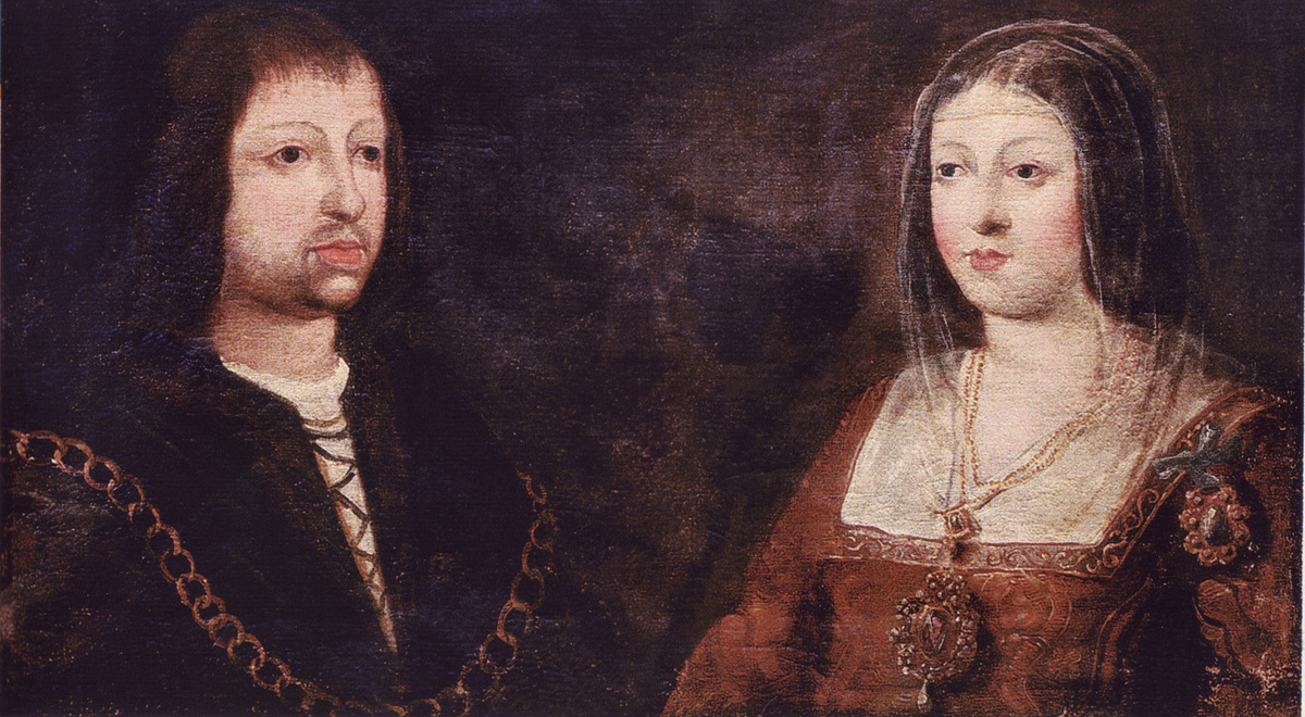 Isabella e seu marido Ferdinando após o casamento