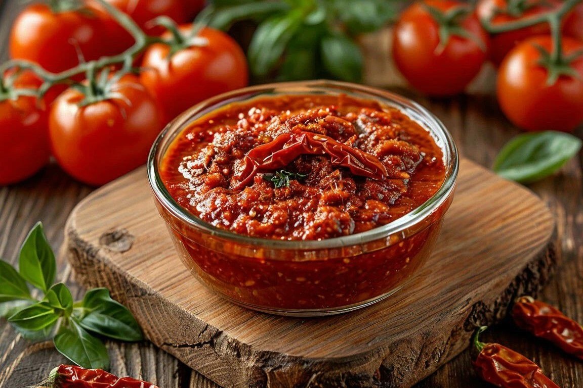 Красный песто с вялеными томатами