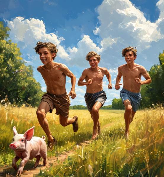 Гонки за поросенком))