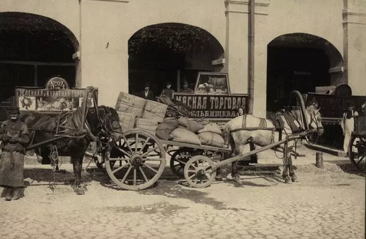 Мясная торговля на Никольском рынке