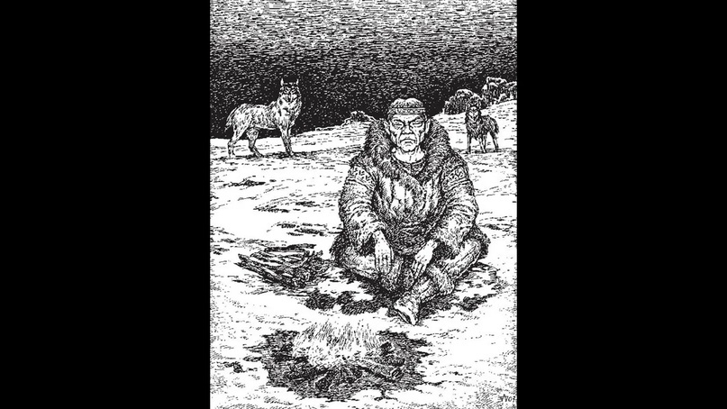 Иллюстрация к рассказу Джека Лондона «Закон жизни».