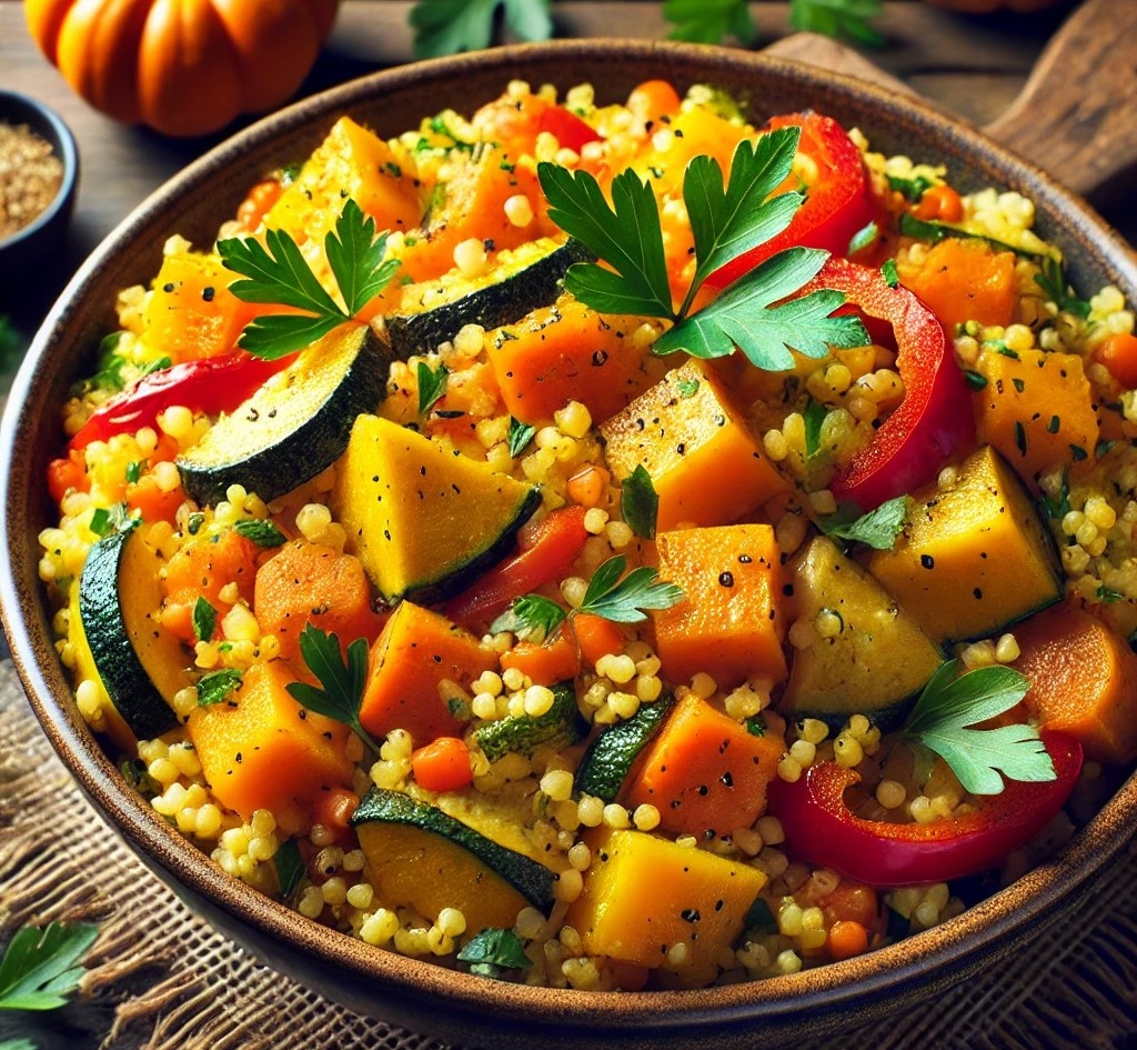 Булгур с тыквой и овощами 
