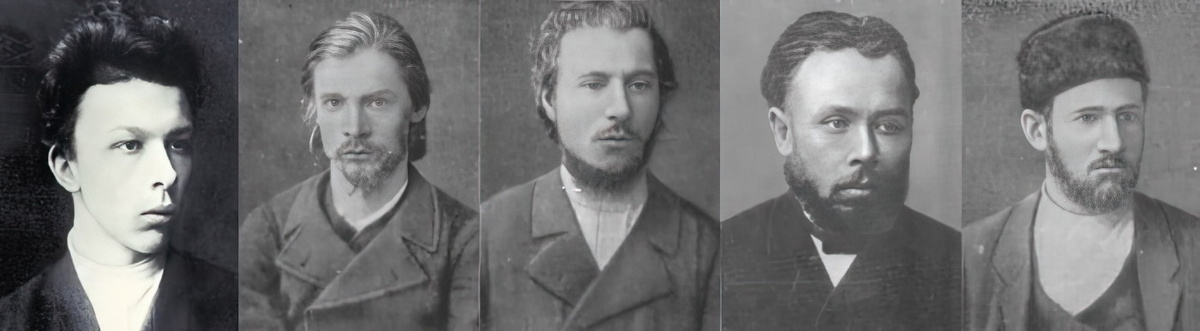 А. Ульянов, П. Шевырев, П. Андреюшкин, В. Осипанов, В. Генералов — приговоренные к смертной казни участники покушения