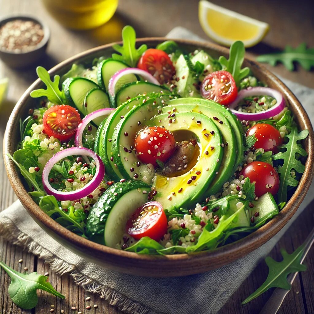 🥗 Лёгкий салат с киноа и авокадо – идеальный ЗОЖ-ужин!
