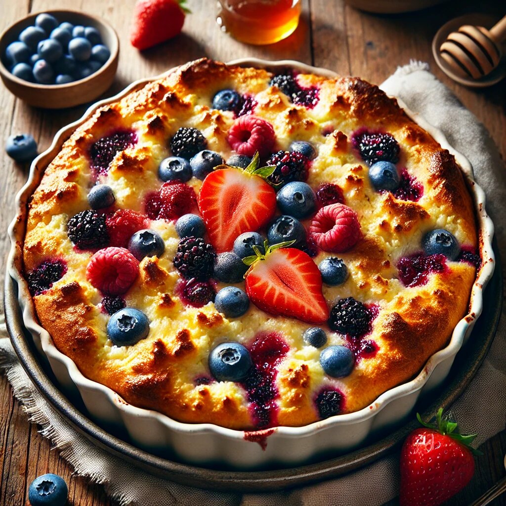 🍓 ПП-запеканка с творогом и ягодами – нежный десерт без вреда для фигуры!