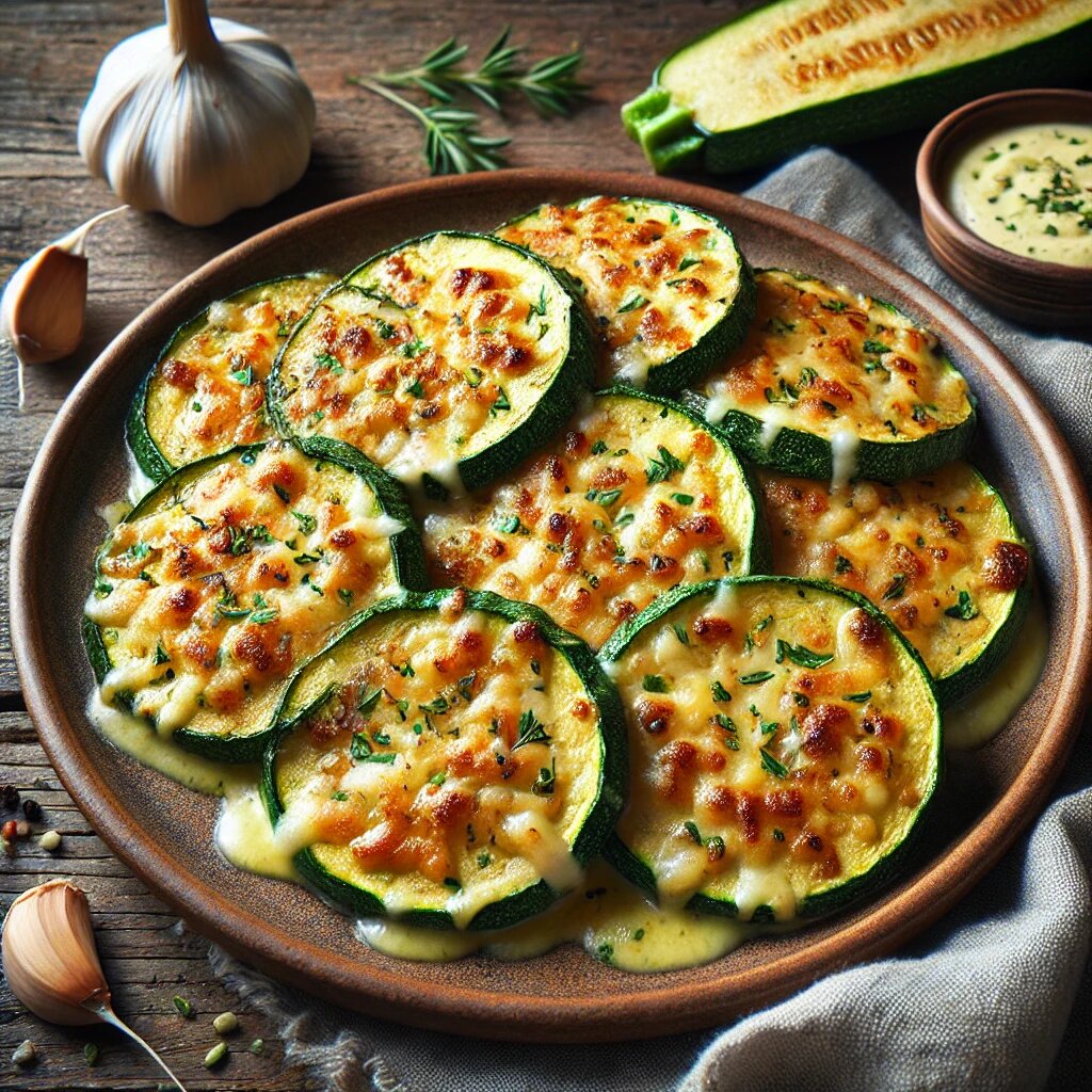 🥒 Запечённые кабачки с сыром и чесноком – лёгкий ужин за 20 минут!