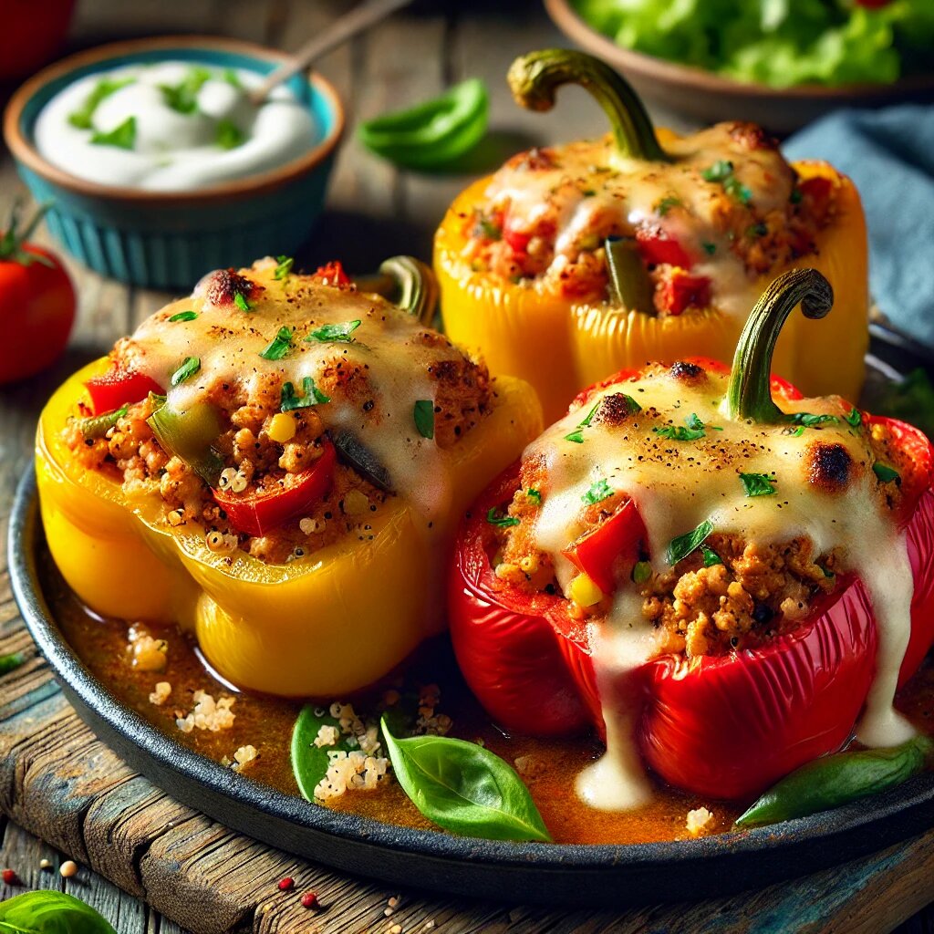 🌶 Фаршированные перцы с индейкой и киноа – белковая бомба для здорового питания!