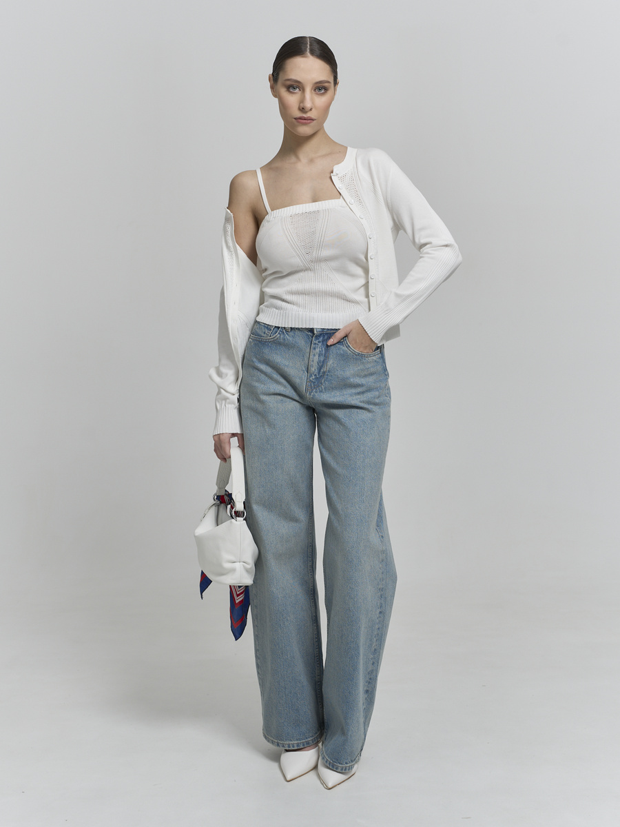 Кардиган из мерсеризованного хлопка белый 