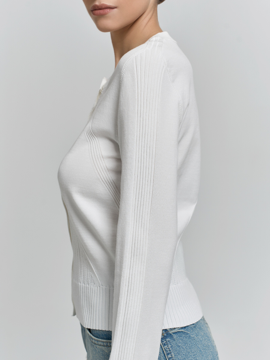 Кардиган из мерсеризованного хлопка белый