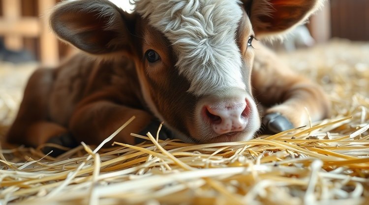    Названа оптимальная толщина соломенной подстилки для зимовки телят