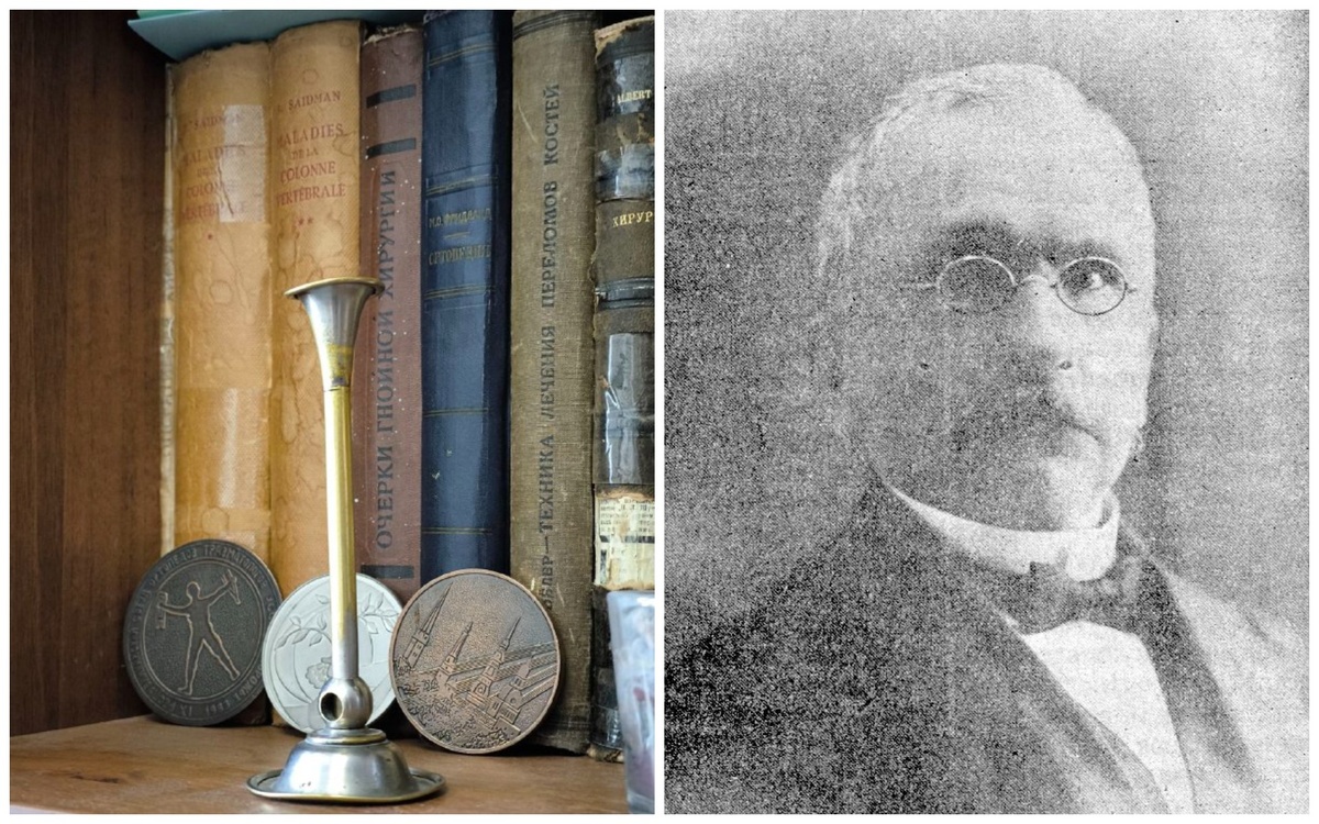 Исаак Маркович работал врачом-терапевтом в Омске с конца XIX века. Стетоскоп был необходим врачу общей практики