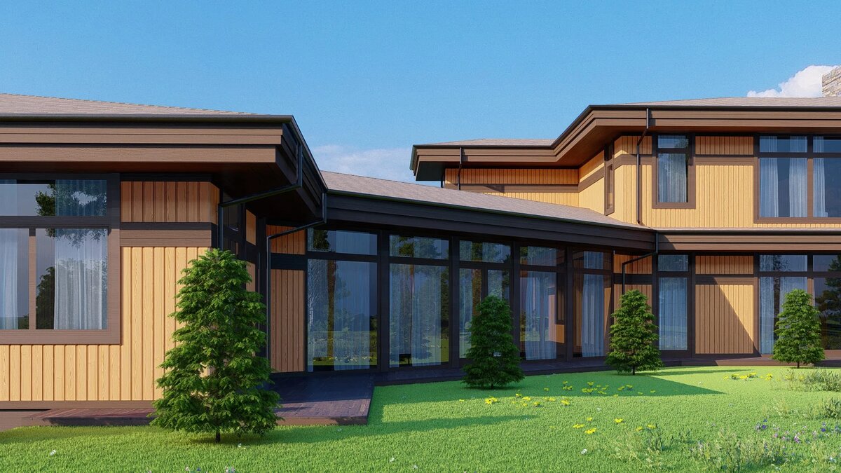 Двухэтажный загородный дом по проекту "Хардег" компании NATURI