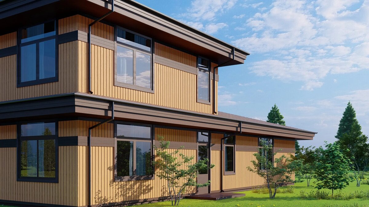 Внешний фасад загородного дома "Хардег" от NATURI