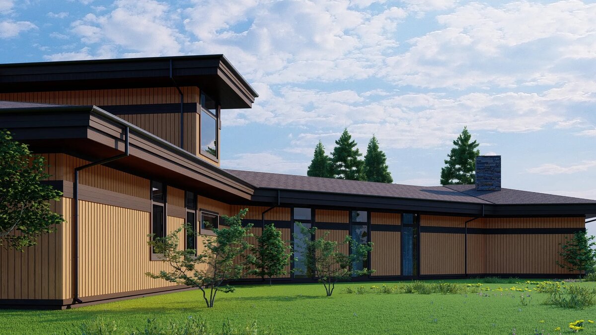 Внешнее оформление деревянного дома "Хардег" компании NATURI