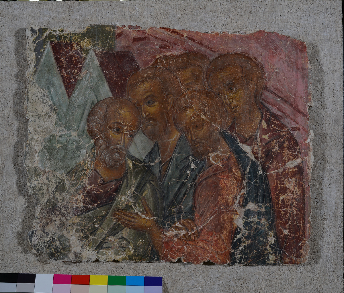 Фрагмент фрески Свято-Троицкого Макарьева монастыря «Страшный Суд», «Апостолы».  1654 -1655 гг.