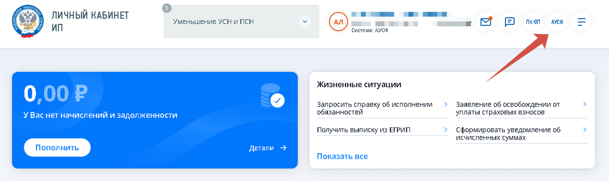 Личный кабинет ИП на АУСН.