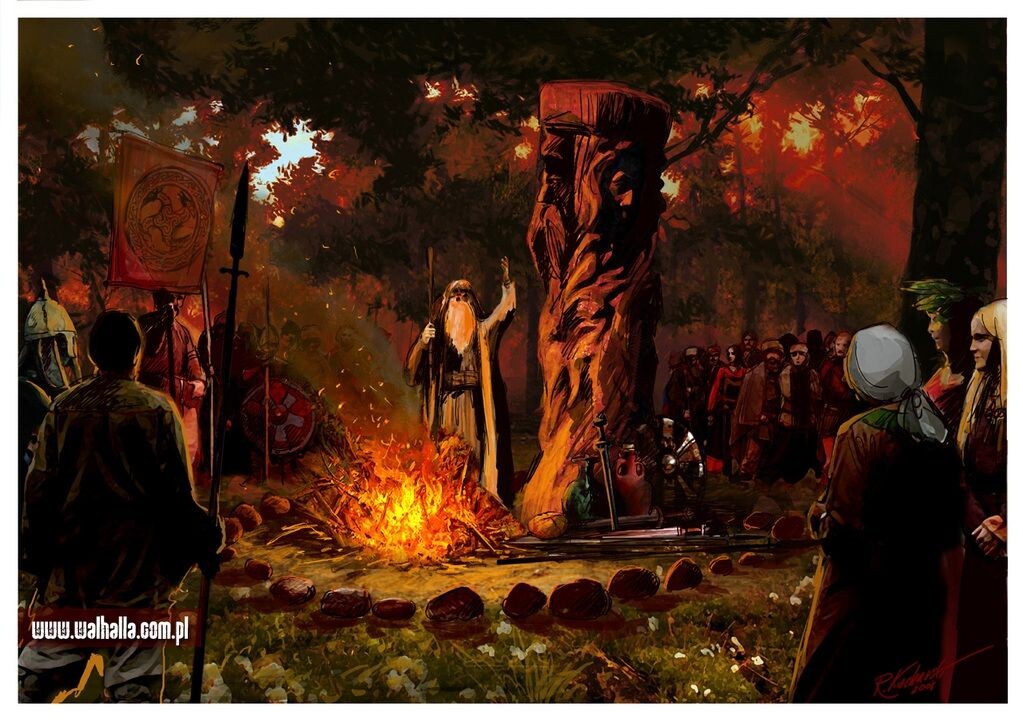 Жертвоприношение богу Огня у язычников