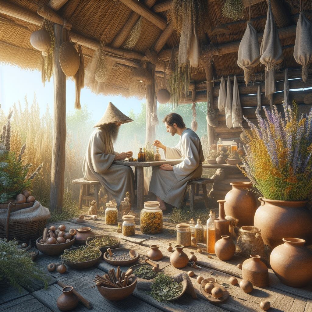 Подбор трав для лечения в древнем Китае. Автор Евгения Тайя и ИИ