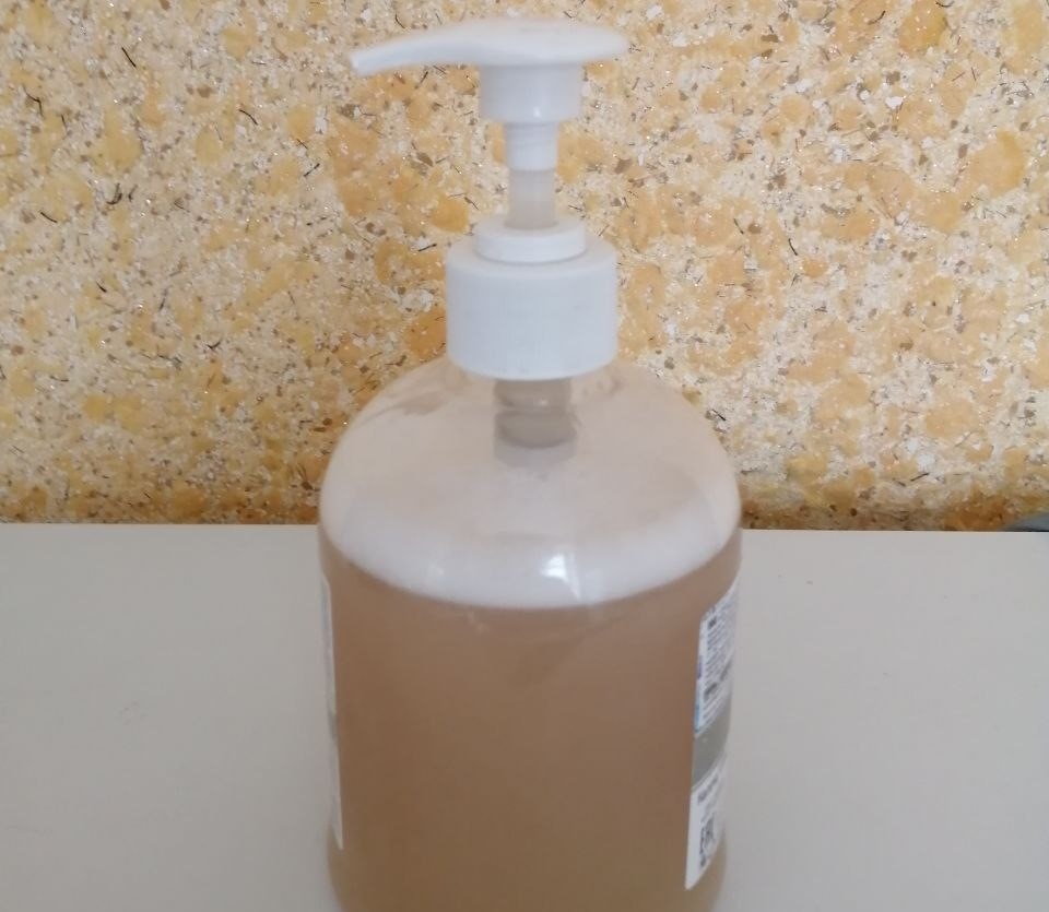 Получается вот такое средство для мытья посуды