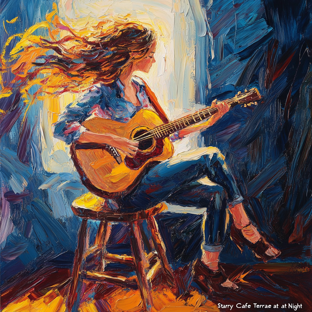 Энергичные мазки, яркие цвета, текстурная поверхность.