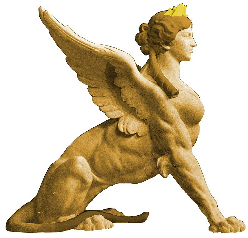 Раскрашенный Сфинкс. Авторство: Ferdinand Faivre. Собственная работа, CC BY-SA 3.0. Источник изображения: https://commons.wikimedia.org/w/index.php?curid=18266458