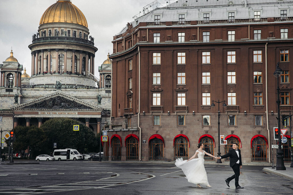 Свадебная фотосессия в центре СПб Константина и Марины