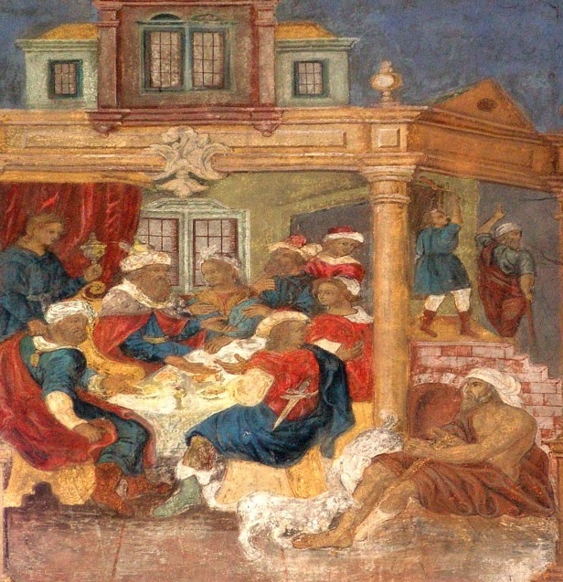 Притча о богаче и Лазаре. 18 в. Роспись храма святителя Николая. Нерехта. Костромская область.