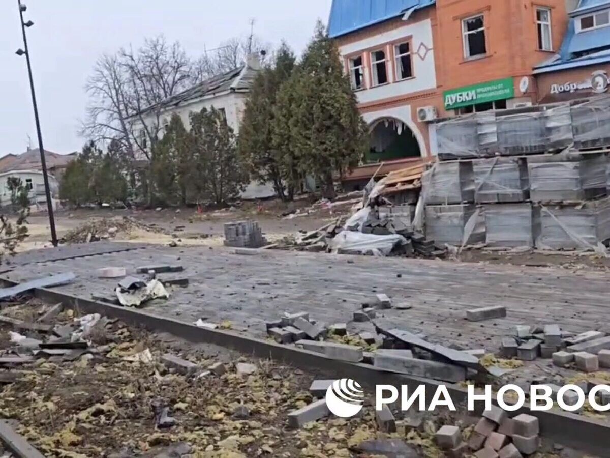    Первые кадры из центра Суджи, контроль над которым вернули российские военные© РИА Новости