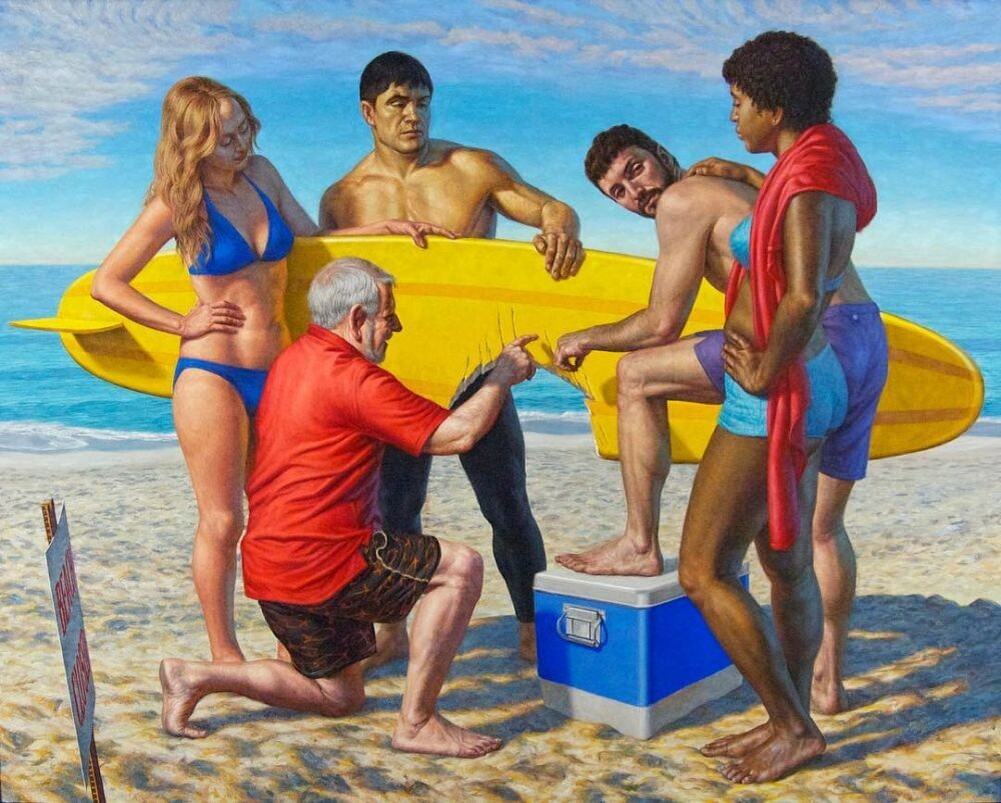КАРТИНА ХУДОЖНИКА Ф. СКОТТА ГЕССА /  F. SCOTT HESS  /  В ЛАГУНЕ / Et In Laguna Ego, 2014, oil on polyester canvas, 48 x 60 inches 