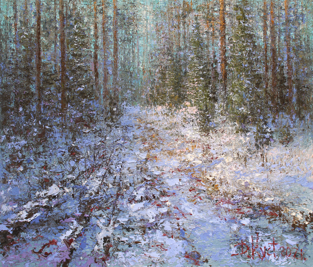 Художник Дмитрий Кустанович. К весне, 60x70 см, холст, масло, 2021 год создания