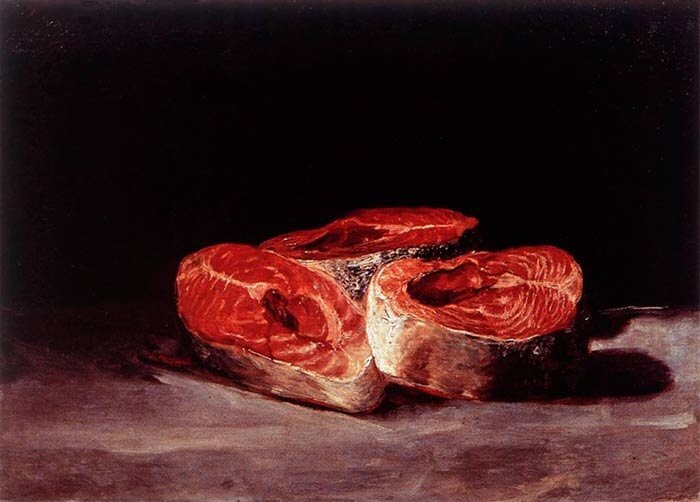 Франсиско Гойя «Три куска лосося», 1808-1812 © Музей Оскара Рейнхарта, Винтертур