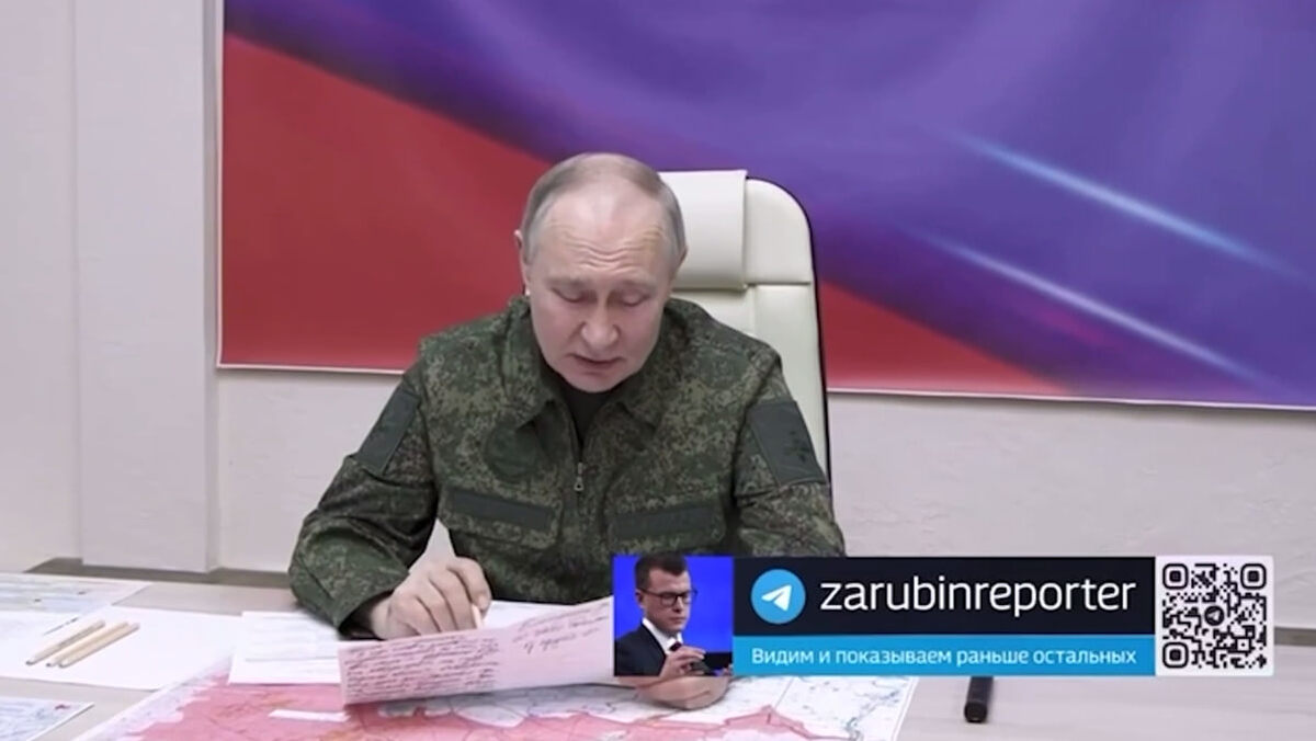    Визит Путина в Курскую область. Скриншот: https://t.me/zarubinreporter/3759.
