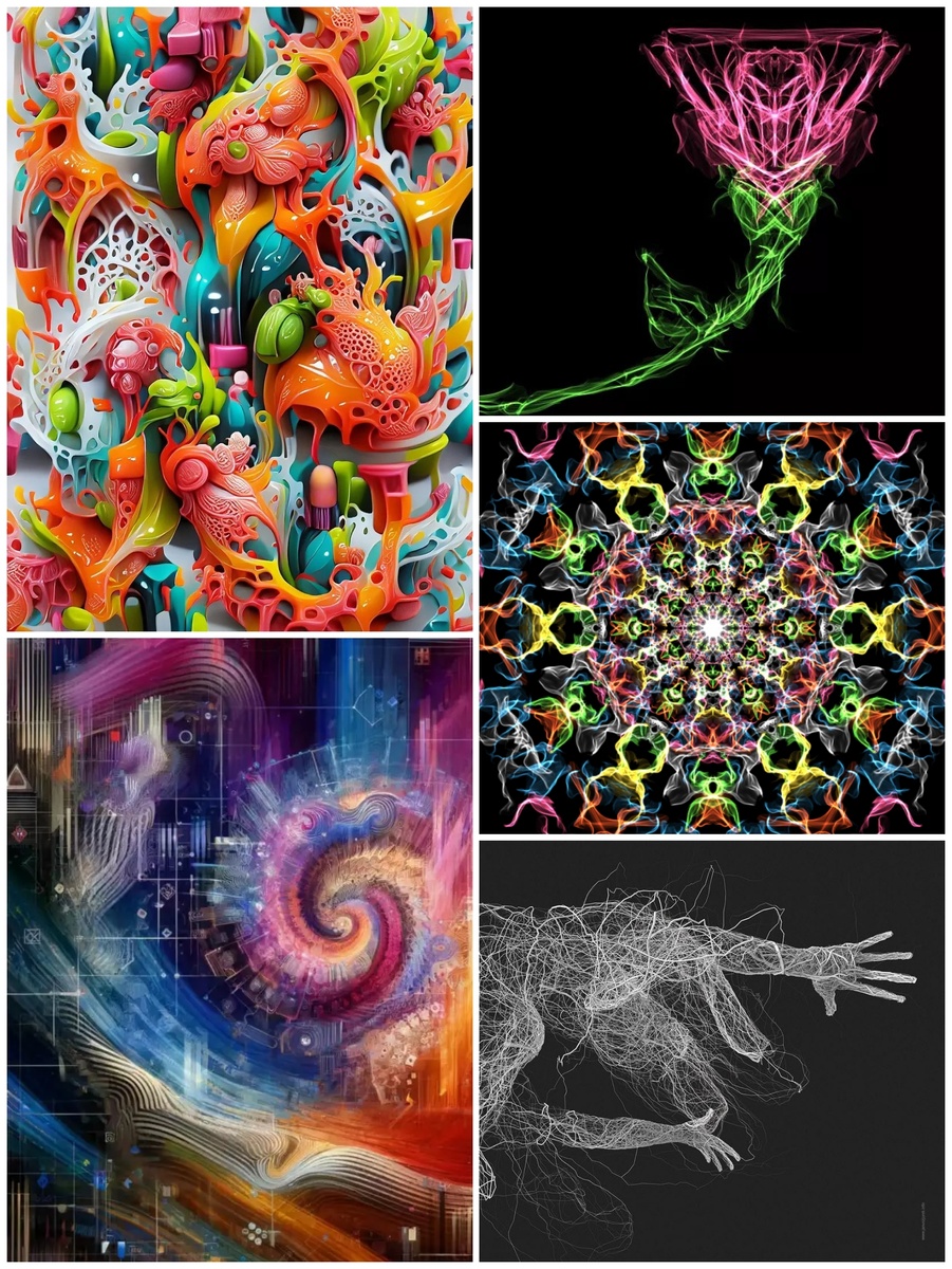 генеративное искусство ( произведение полностью или частично создано с помощью искусственного интеллекта или программы)