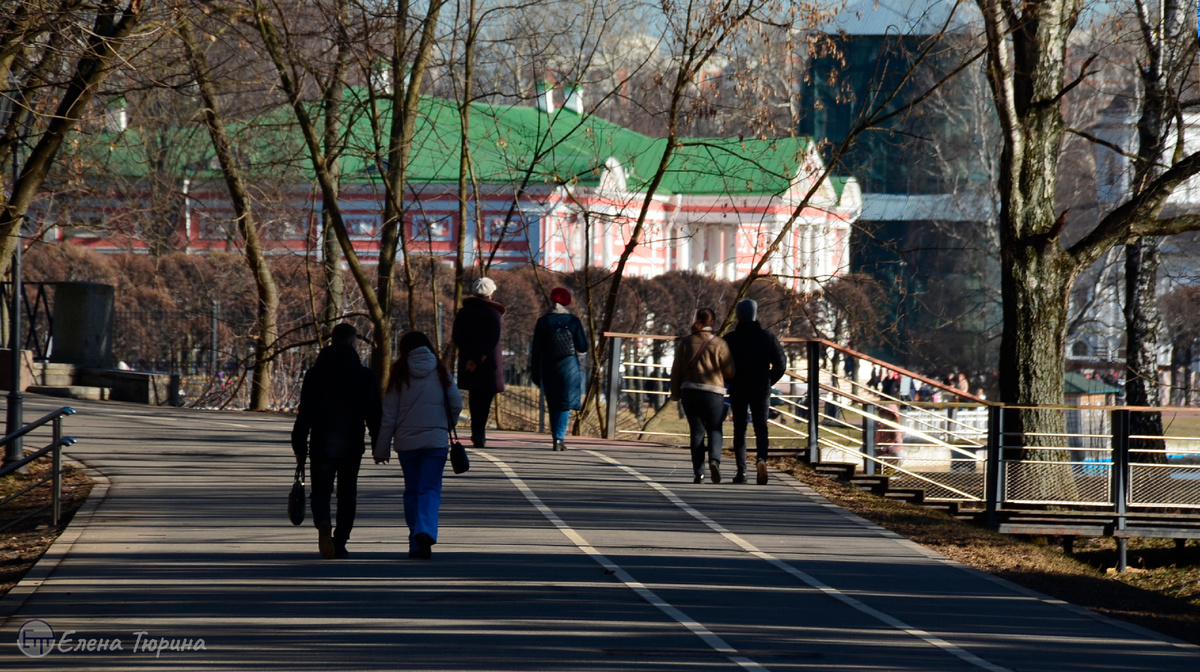 Фото: Елены Тюриной. Вид на усадьбу "Кусково" со стороны железной дороги. Март 2025 г.